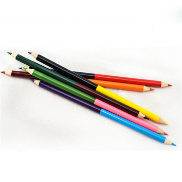 lápis de cor lateral dobro de madeira barato
